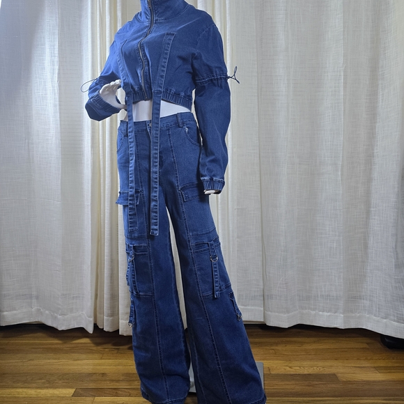 High Rise Blue Denim Women's Jeans - Picture 10 of 16